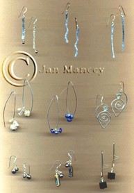 handmade sterling silver ear wires, with handmade sterling and gemstone "dangles"
